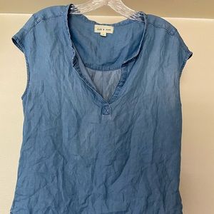 Cloth & Stone chambray popover top